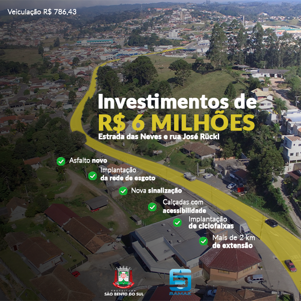 Investimentos de R$ 6 milhões na Estrada das Neves e Rua José Rückl