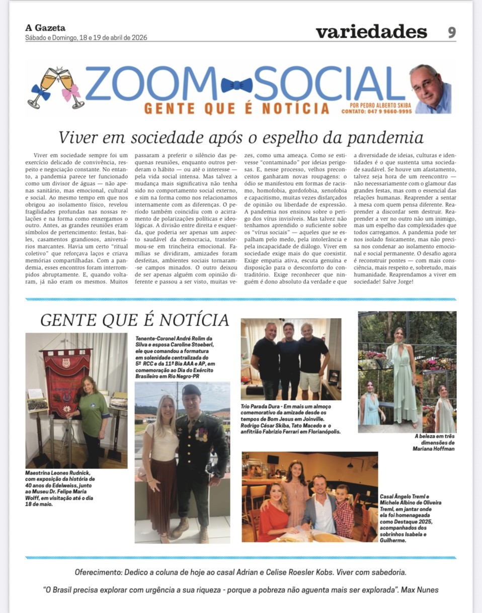 SOCIEDADE - GENTE QUE É NOTÍCIA