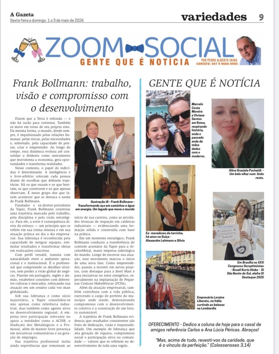 SICIEDADE - GENTE QUE É NOTÍCIA - HOMENAGEM FRANK BOLLMANN